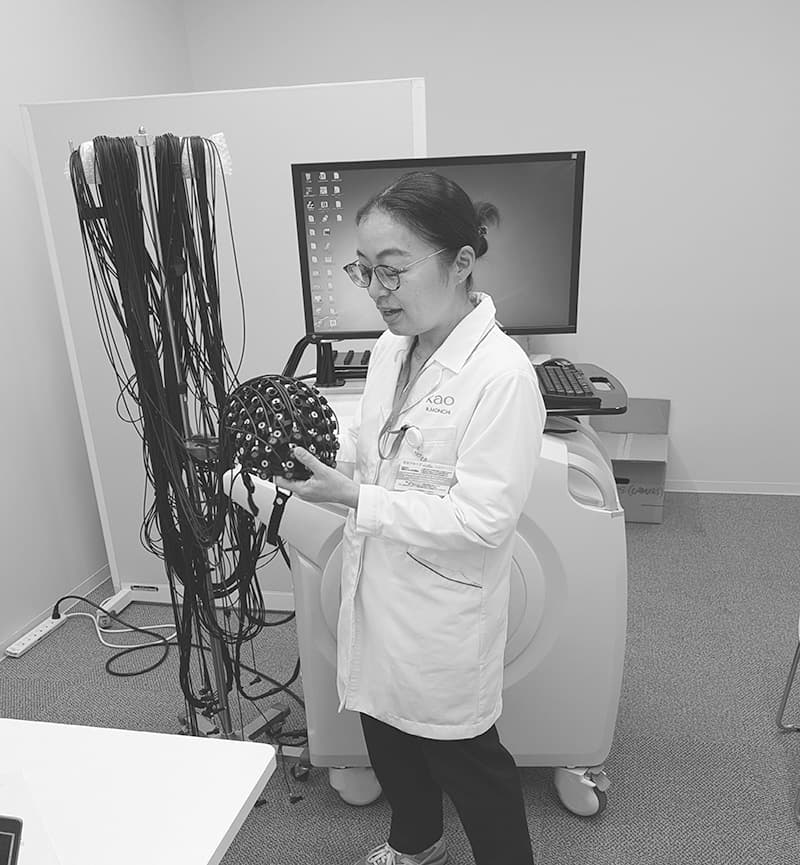 実験準備中の筆者の様子